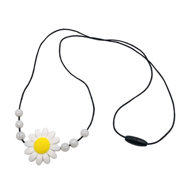 Mary Kalung Teether Silikon Bentuk Bunga Matahari Untuk Bayi Laki-Laki