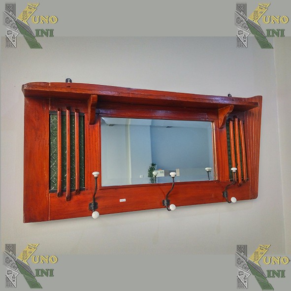 BARANG ANTIK CERMIN DINDING KAYU PLUS KASTOP