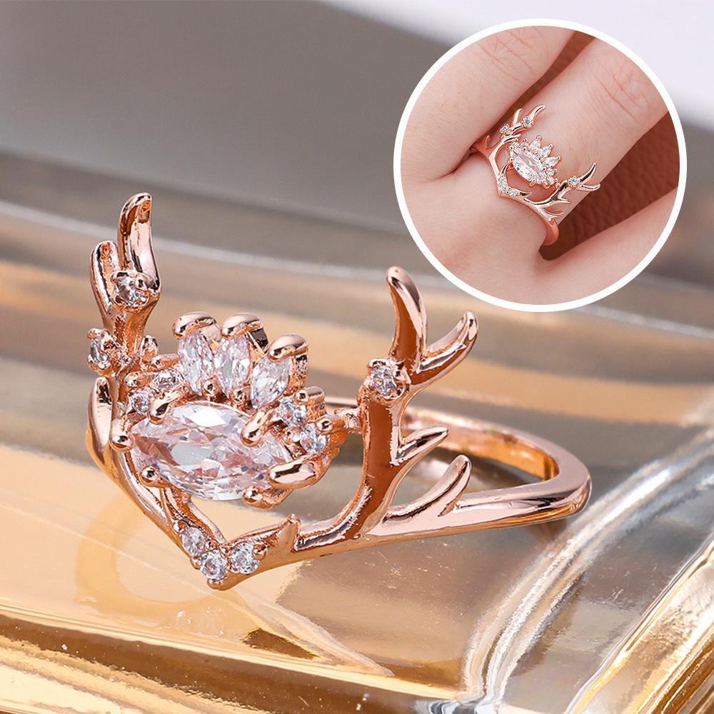 Lily Deer Cincin Wanita Tunangan Perhiasan Baru