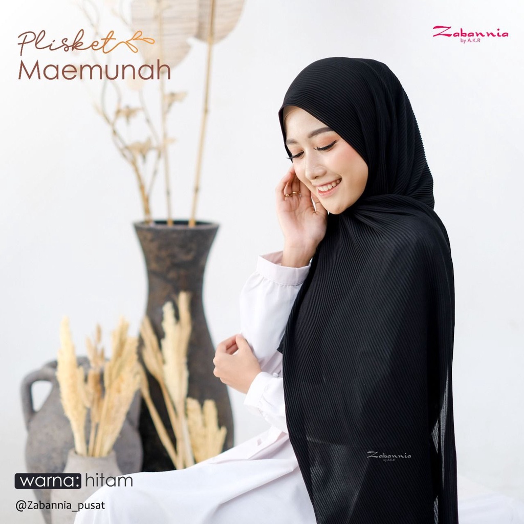 Jilbab Pasmina Plisket Murah Ceruty Babydoll Maemunah Ori by Zabannia