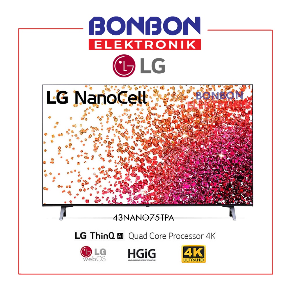 LG LED TV 43 Inch 43NANO75TPA SMART TV SUHD 4K HDR THINQ NANOCELL