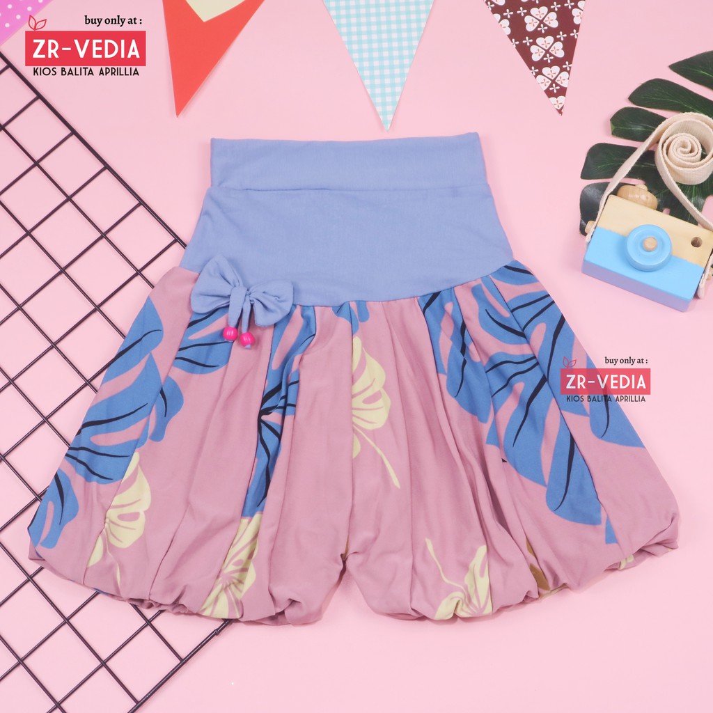 Celana Baloon uk. 5-6 Tahun / Celana Pop Anak Murah Perempuan Pita Polos Short Pants Kids Pendek