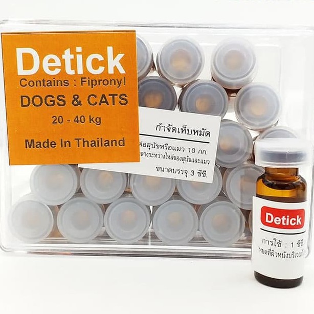 detick 3ml obat kutu caplak kucing dan anjing untuk 20 - 40 kg