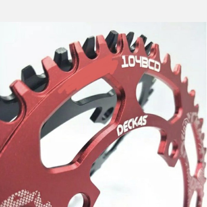 Chainring Deckas 52T 104 mm BCD Narrowide alloy 7075 cnc - Hitam