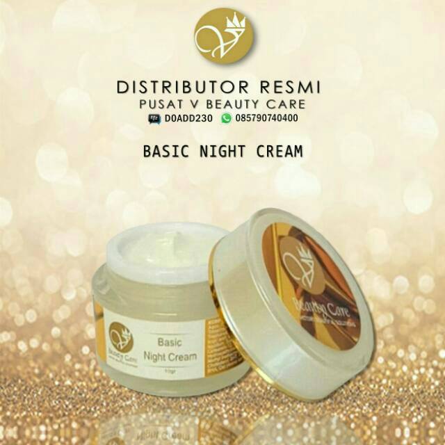 Basic Night Cream Malam Pemula Victory Beauty Care - V Beauty care