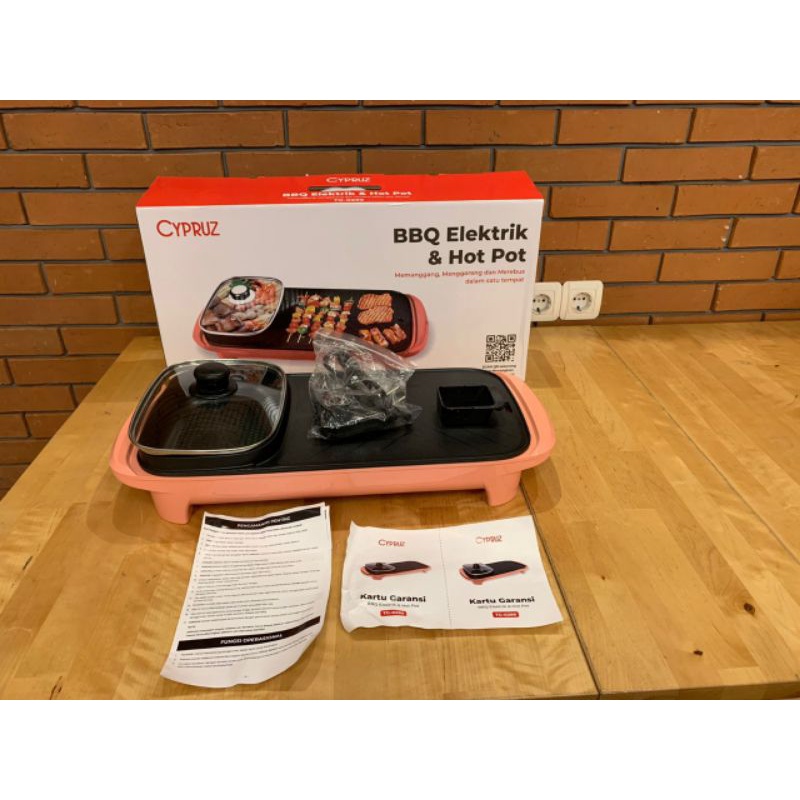 Cypruz BBQ Electric Hot Pot Peach/Bbq Hot Pot Listrik