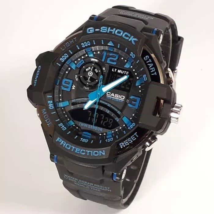 Jam Tangan Gshock GA1000 Water Resist Renang - Hitam lis Biru