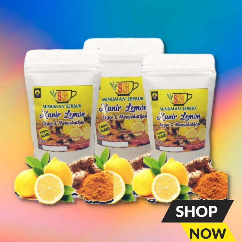 

Kunir Lemon Sukasari Serbuk 100gr | 100% halal