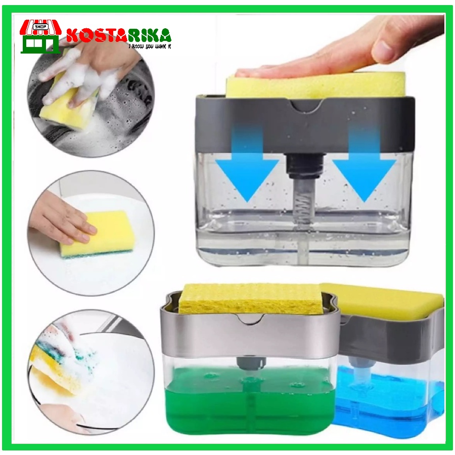 Dispenser Sabun Cair + Holder Spons Cuci Piring 2 in 1