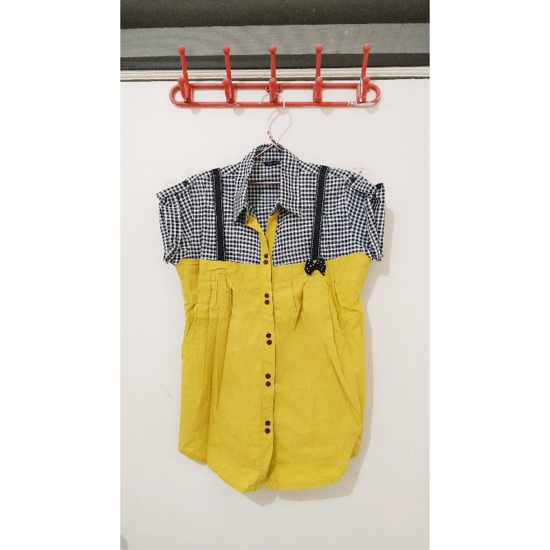 Kemeja remaja wanita / atasan remaja wanita / hem remaja lucu / Kemeja lengan pendek (PL)