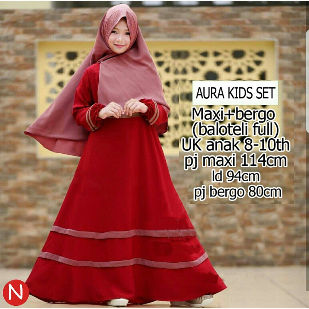 Maxi bergo hijab anak baloteli 83138-aura kids 8-10 thn