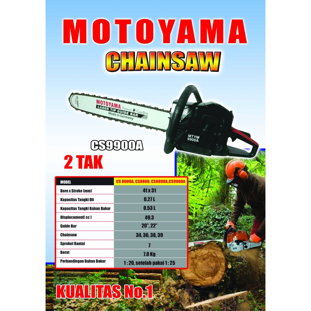 Motoyama Chainsaw CS9900 22 Laser/Baja Mesin Gergaji Senso