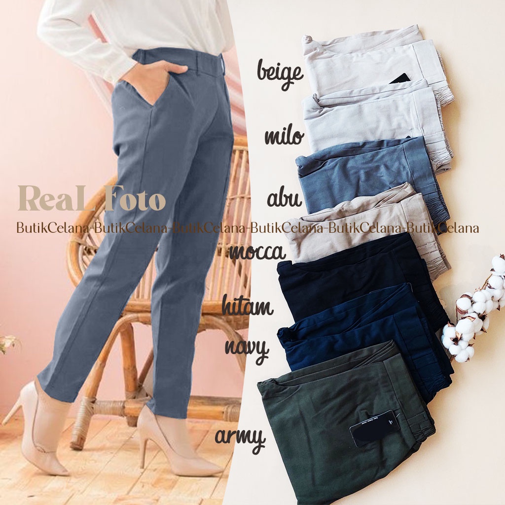 BAGGY PANTS TWILL PREMIUM CHINOS WANITA JUMBO