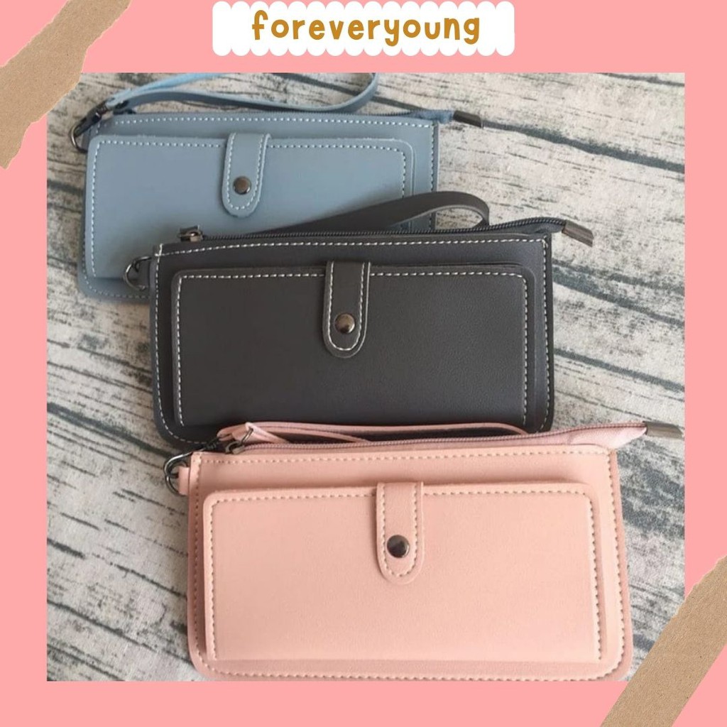 ( Fy )COD Dompet panjang Wanita / dompet panjang tali import Real Pict