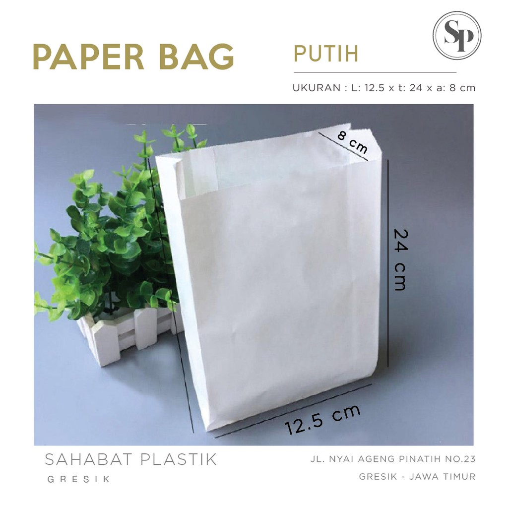 

100 LEMBAR PAPER BAG/ KANTONG KENTANG/ KANTONG AYAM KFC / KANTONG KERTAS PUTIH / PAPERBAG KENTANG
