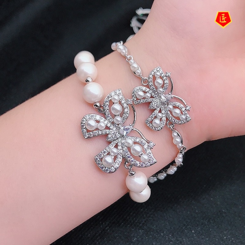 [Ready Stock]High-Grade Fashion Butterfly Pearl Bracelet