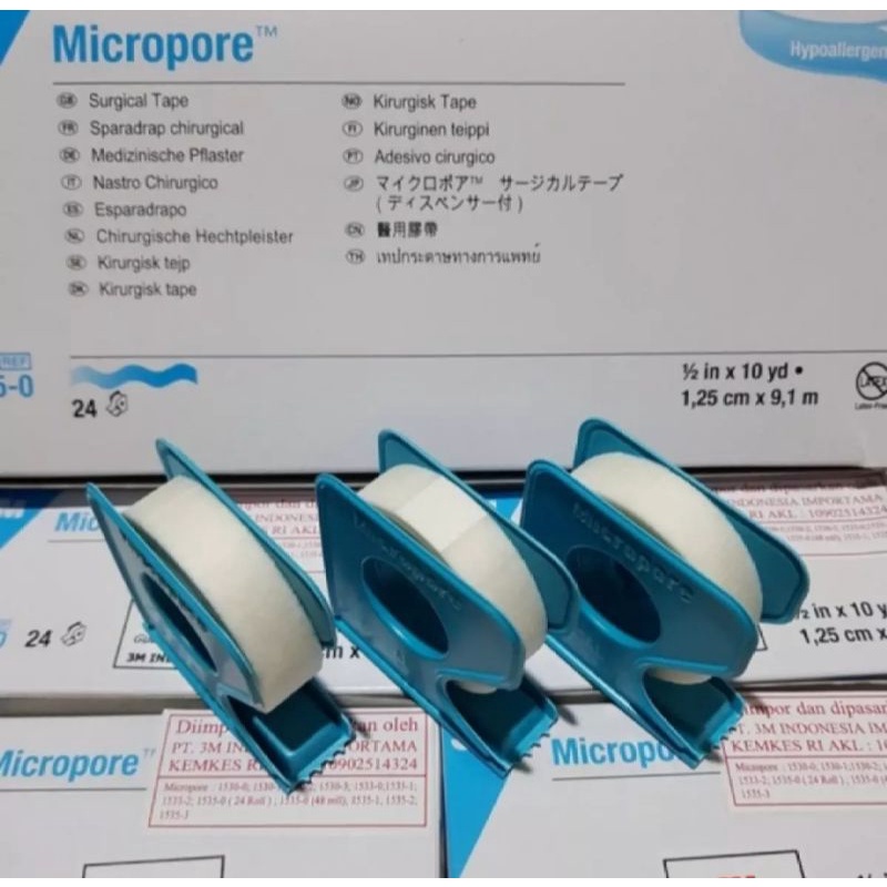 Micropore 3m  Micropore 1/2 inch Micropore 1 inch Micropore 2 inch Plester 3m Medis Plester Luka Surgical Tape 3m Micropore