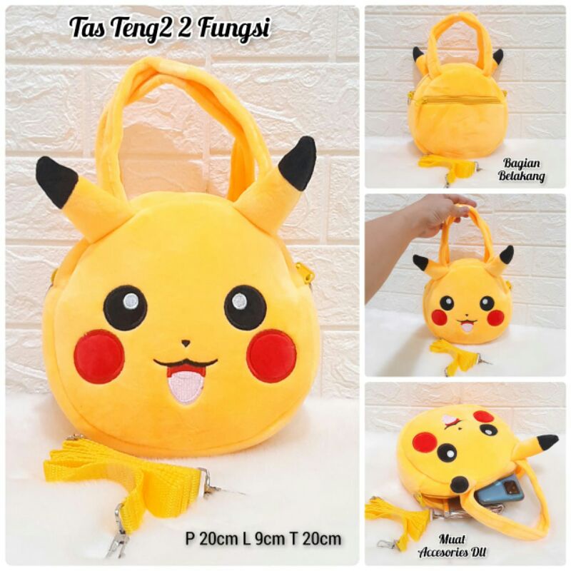 BAGPACK FULL BODY POKEMON+PENCIL CASE/BAGPACK POKEOMON/TAS PUNDAK BULAT POKEMON/BAGPACK BONEKA IMPOR