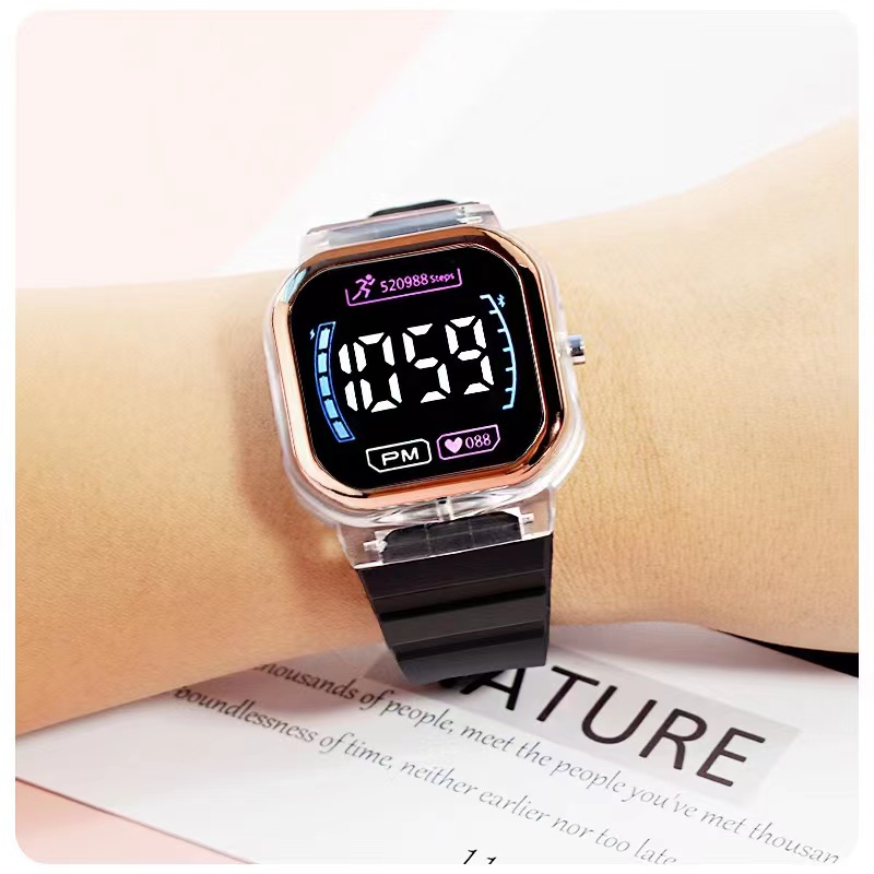 COD✅ Jam Tangan Digital Wanita Segi LED Watch Sport Rubber Couple Tampilan Layar Baru Harga Grosir   S1193