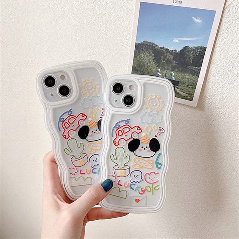 Soft Case Silikon Transparan Motif Anjing Lucu Untuk iPhone 13 12 11 Pro Max X Xr Xs Max SE 8 7 6 6s Plus