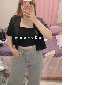 ▼ ⭐ Blazer wanita Blazer crop lengan pendek blazer wanita 2in1 ♣
