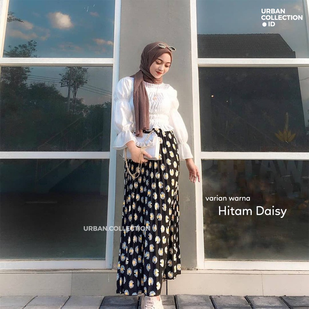 ROK PLISKET DAISY / ROK DAISY/BUNGA / SHIFON PREMIUM / SUNCREEPE / GRADE A