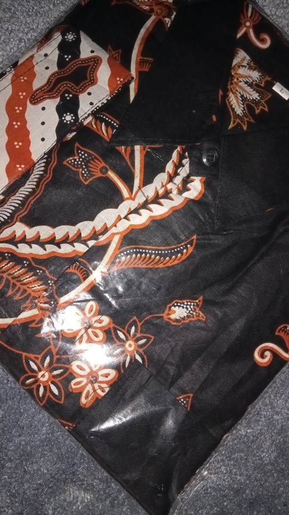 Kemeja Batik Pria Lengan Panjang Size M L Xl Xxl  Bswart Batik Hrb026 Kenongo Hem Panjang Padi