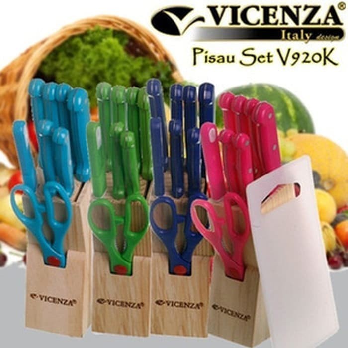PISAU SET VICENZA WARNA 10 PCS PERLENGKAPAN PISAU - Hijau promo