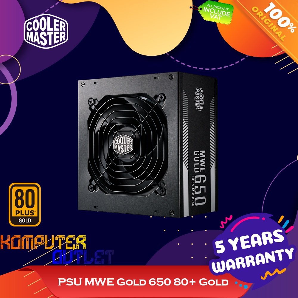 Jual COOLER MASTER PSU MWE 650W 80+ GOLD FULL MODULAR 650 WATT | Shopee ...