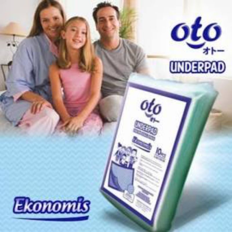 OTO Underpad / Perlak size 60x90 90x60 alas pipis isi 10 lembar untuk hewan, orang tua atau orang sakit