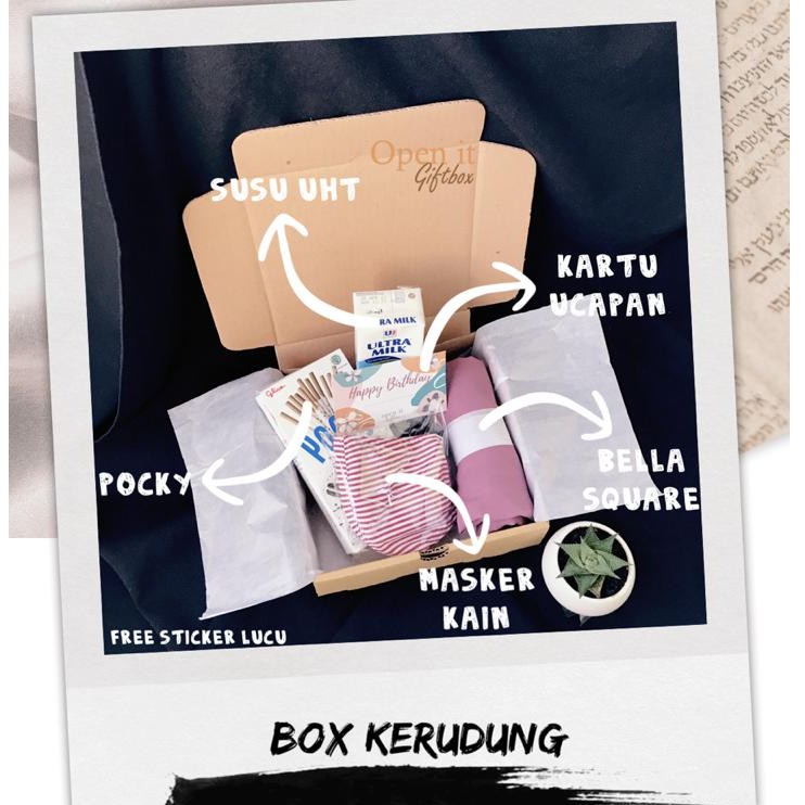 

[FREE STICKER LUCU] GIFT BOX: BOX KERUDUNG BY OPEN IT (baca deskripsi)