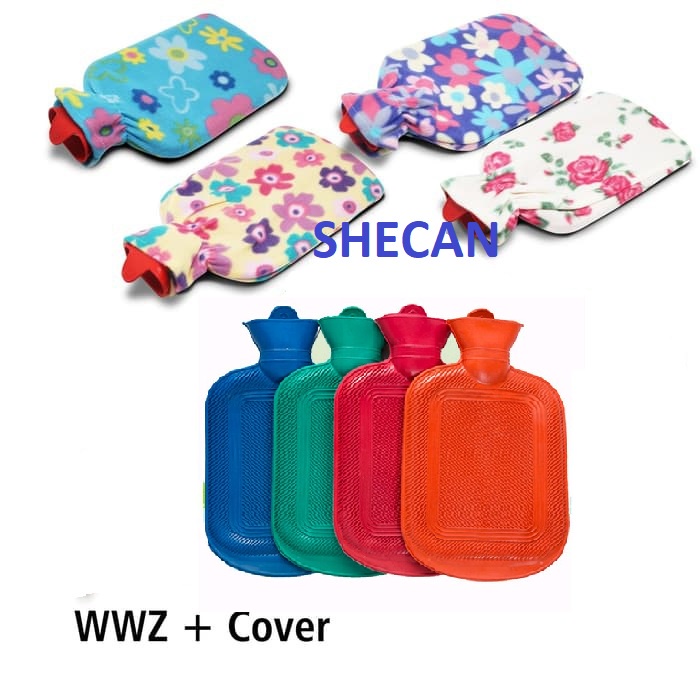 wwz + cover - Bantal Kompres Air Panas Buli Buli Hot Water Bag Warm Water Zak / alat kompres isi air