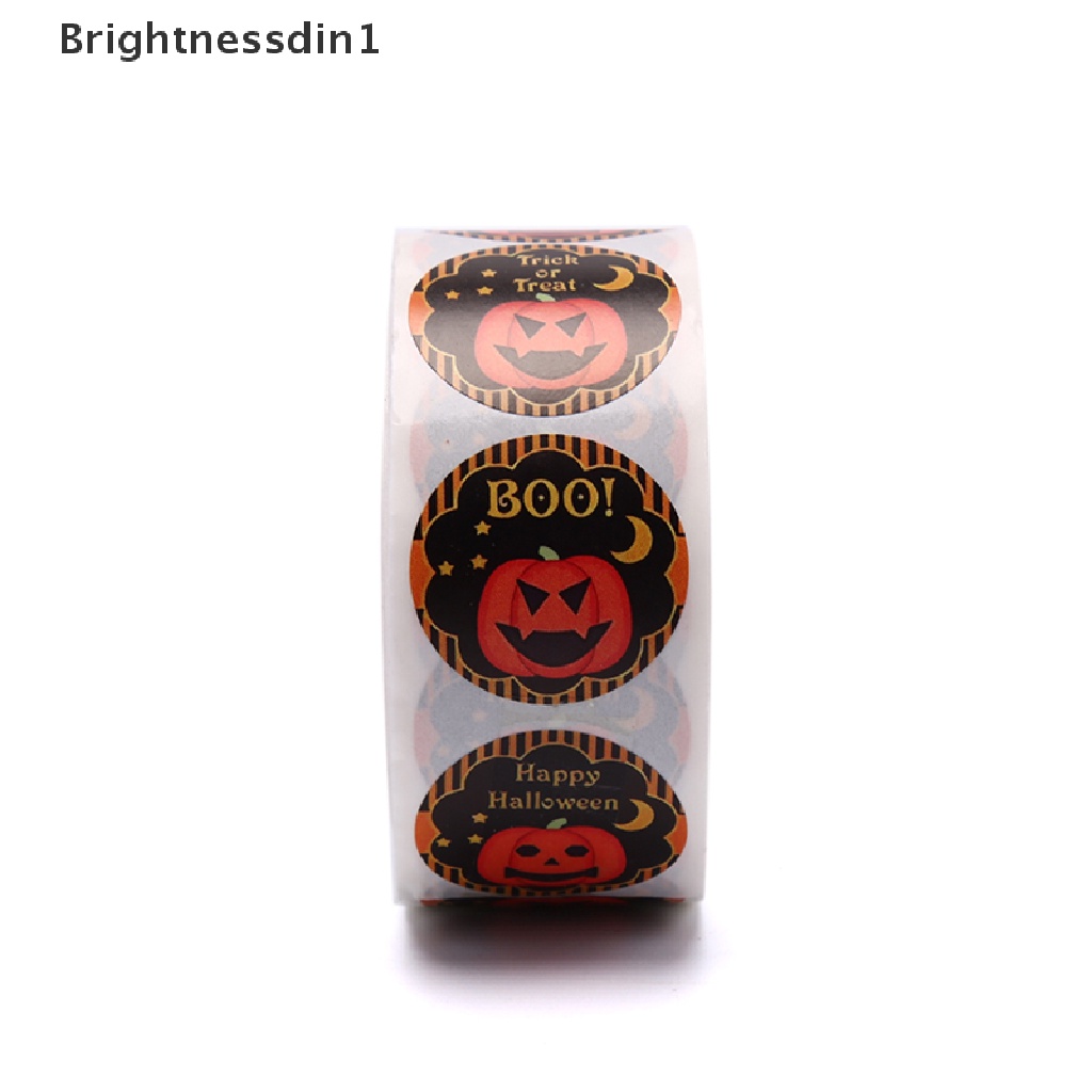 500 Pcs / Roll Stiker Kertas Segel Label Desain Labu Halloween Untuk Dekorasi Hadiah