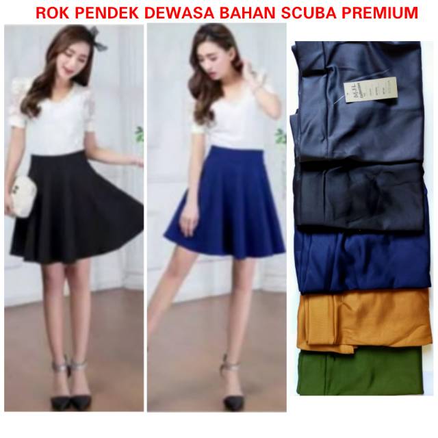 Rok Pendek Dewasa Bahan Scuba Premium