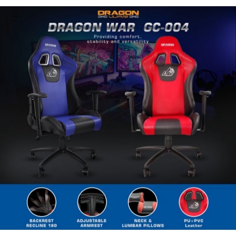 Dragon War Gaming Chair GC004 / GC-004 [ DragonWar Kursi Gaming ]