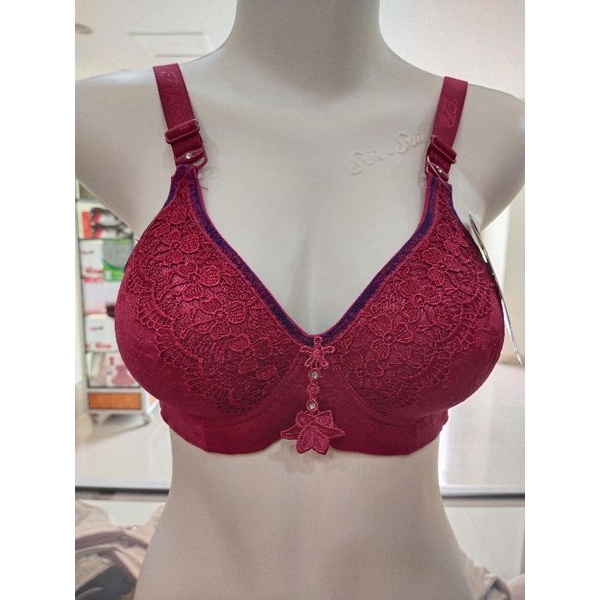 Bh/Bra Wanita Sexy Piaoli PL 917 Tanpa Kawat Kait 3 Busa Sedang Cup Bordir Renda
