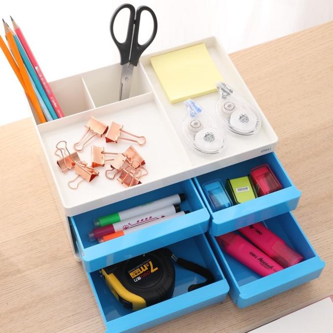 

[[COD]] Deli Desk Organizer Organiser Plastik 4 laci EZ250X0 HEMAT Kode 1047