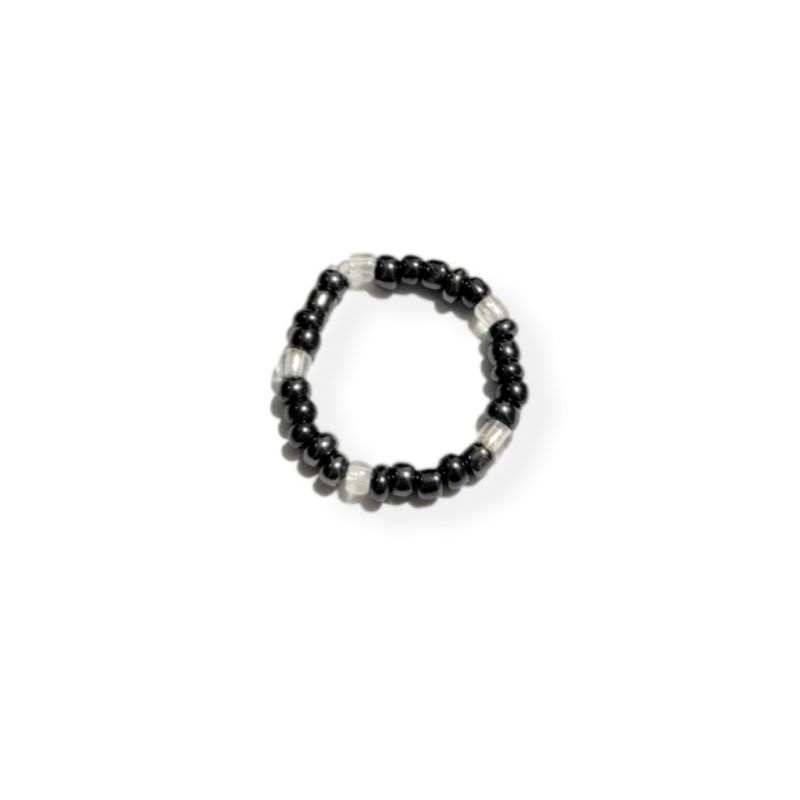 Cincin Beads Blaster Monochrome Kpop Ala Hyunjin Elastic Ring Korea Kpop Idol Elastis