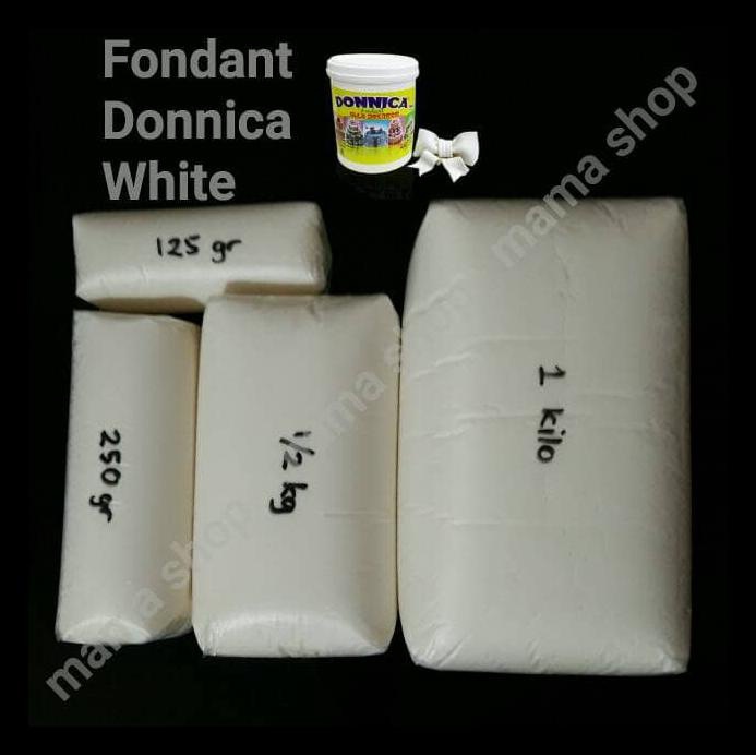 

FONDANT PUTIH MERK DONNICA REPACK 500 GRAM GULA DEKOR BAHAN HIASAN KUE BERKUALITAS