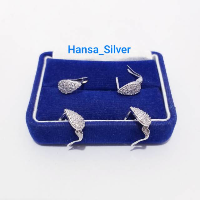 ANTING PERAK ASLI SILVER 925 LAPIS EMAS PUTIH MODEL JEPIT