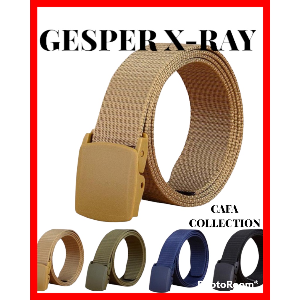 Gesper bahan X-ray / ikat pinggang bahan kanvas lolos sensor bandara