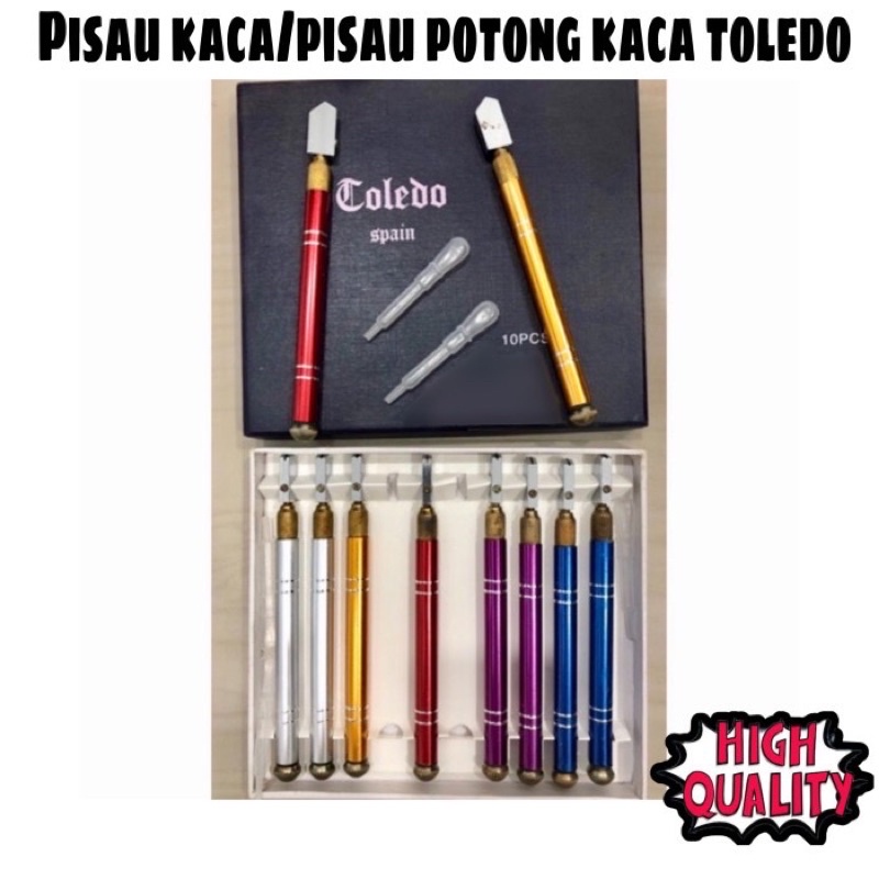 TOLEDO Pisau potong kaca toledo Cutter kaca Pemotong kaca Alat potong kaca