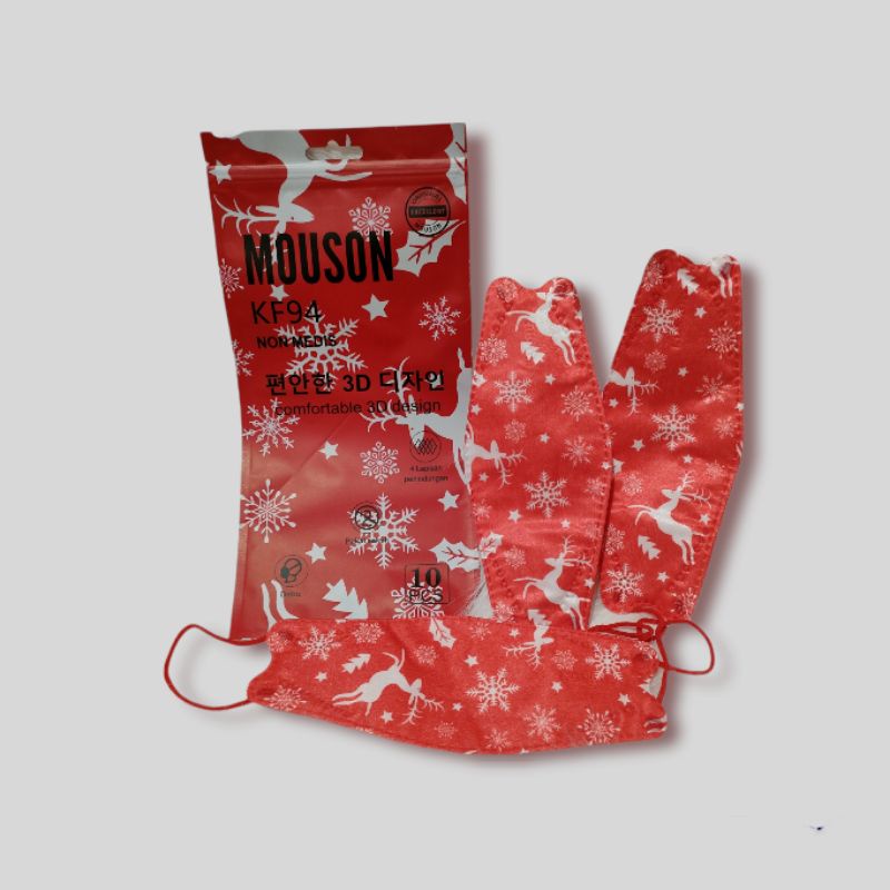 Masker KF94 dewasa edisi special Chrismast 1 pack isi 10 pcs