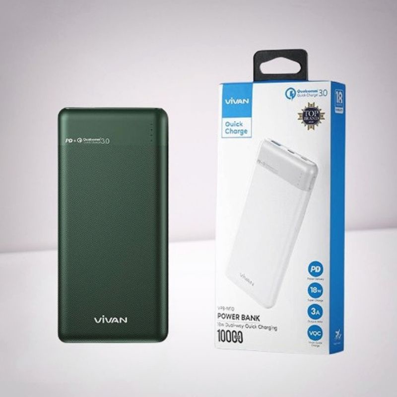 (VIVAN PBM10) Powerbank 10.000 mAh 18W PD Fast Charging 3A Dual-Way Type C/Micro Quick Charge