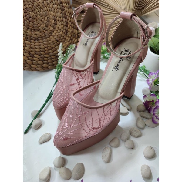 sepatu rafaizoutfit Lidya dusty pink tinggi 12cm