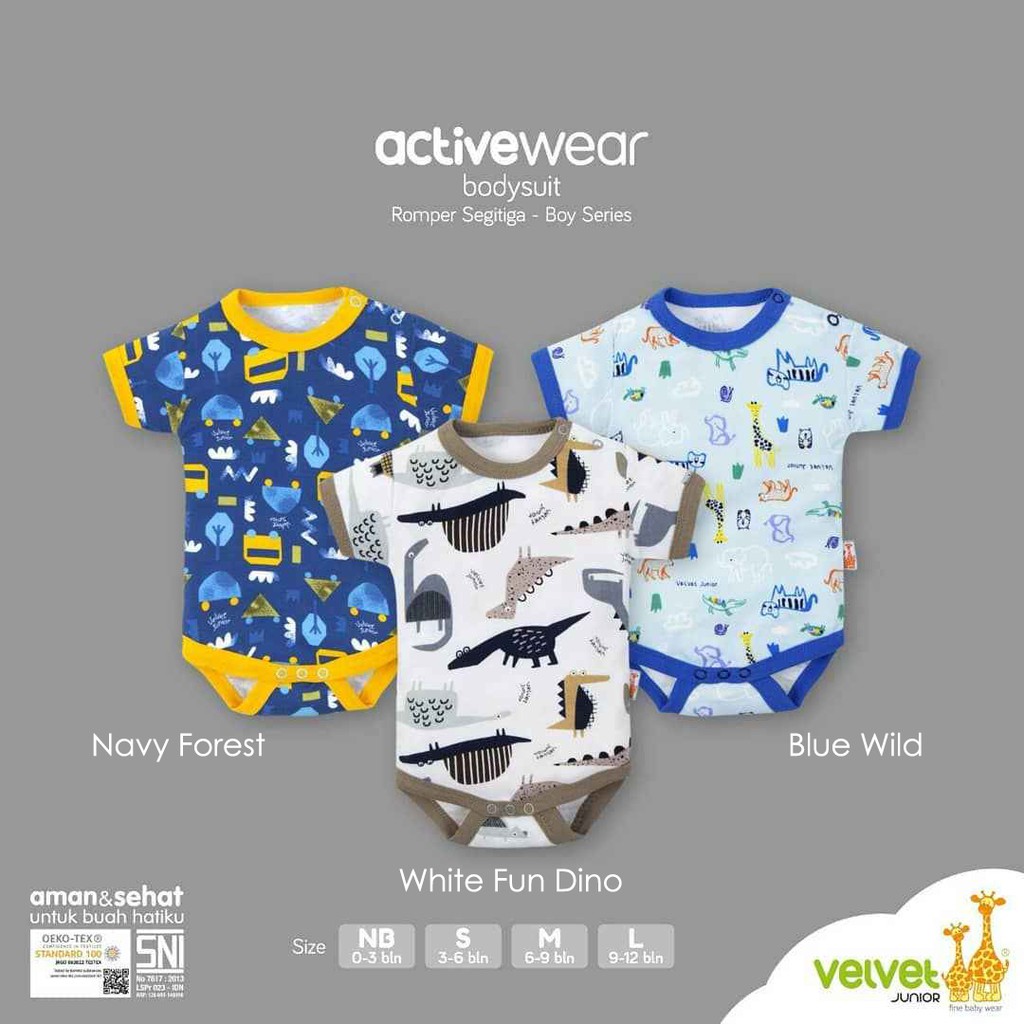 Jumper Bayi Premium VELVET Active Wear NB S M L Bodysuit Pendek Romper Segitiga Segiempat New Born