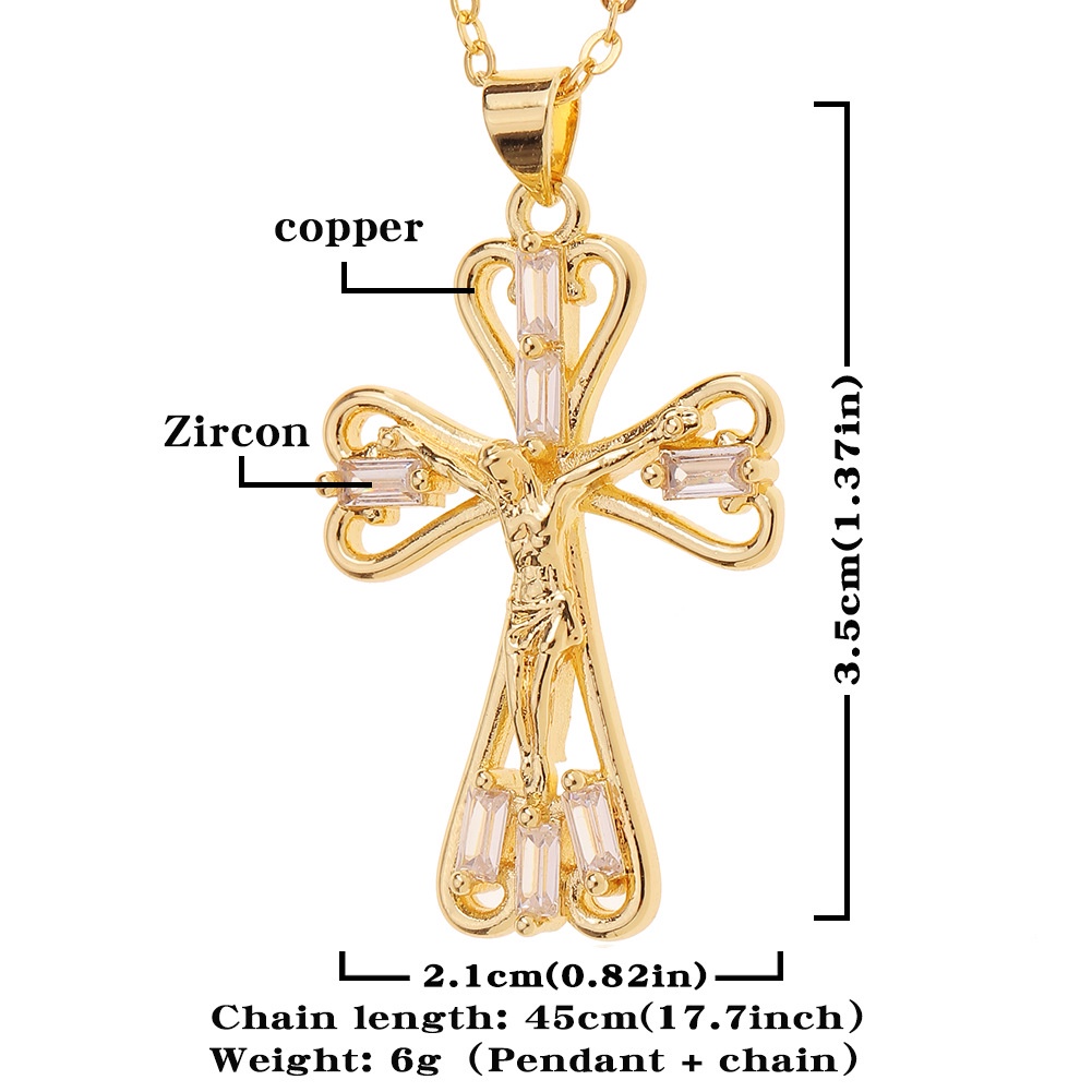 Eropa dan Amerika geometris ins ornamen tembaga berlapis emas kata Jesus bingkai liontin kreatif wan