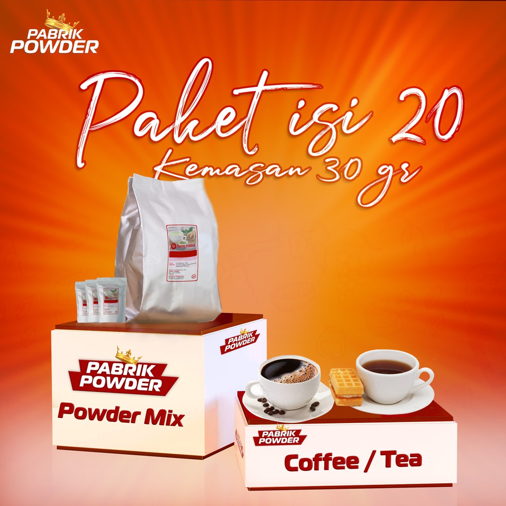 Powder Coffee &amp; Tea 1 Pack isi 20 @kemasan 30gr Mix