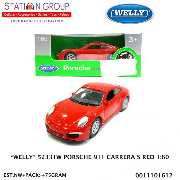 WELLY 52331W PORSCHE 911 CARRERA S RED 1-60