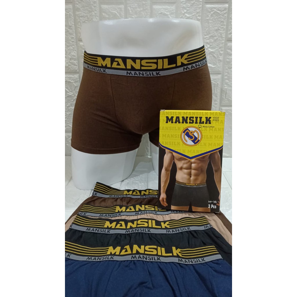 PROMO !!! 3 PCS BOXER PRIA || CELANA DALAM BOXER PRIA || BOXER MANSILK